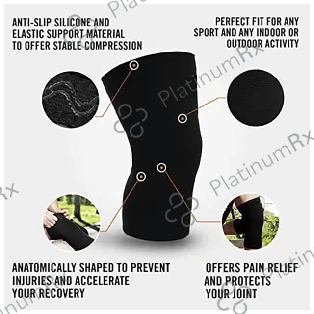 Superfine Comfort Knee Capsule Support for Joint Pain, Arthritis, Sports, Gym, Running and Injury Black Medium 1 Unit