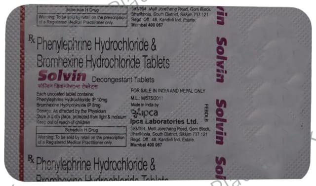 Solvin Decongestant 10mg Tablet 15s