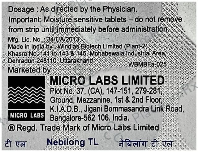 Nebilong TL 5/40mg Tablet 10s