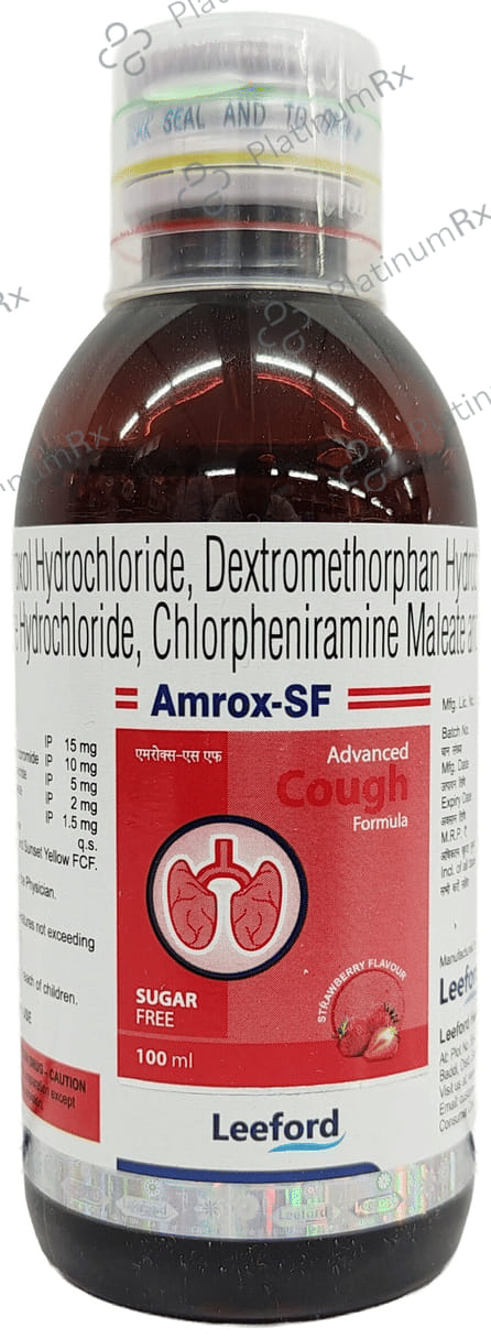 Amrox SF Syrup Strawberry Sugar Free 100ml