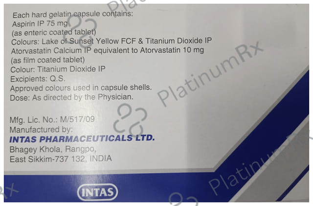 Lipicure AS 75/10mg Capsule 10s
