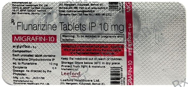 Migrafin 10mg Tablet 10s