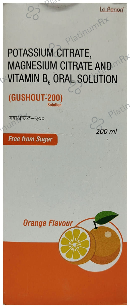 Gushout Orange Sugar Free Oral Solution 200ml