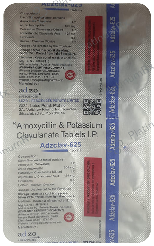 Adzclav 500/125mg Tablet 10s