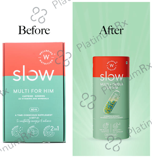 Wellbeing Nutrition Slow Multi for Him - With Caffeine & Ginseng for Energy & Performance - Capsule