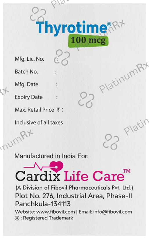 Thyrotime 100mcg Tablet 120s