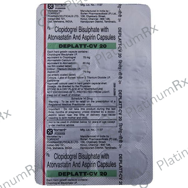 Deplatt CV 20/75/75mg Capsule 10s
