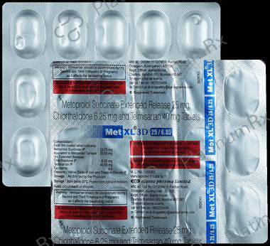 Met XL 3D 25/6.25/40mg Tablet ER 15s