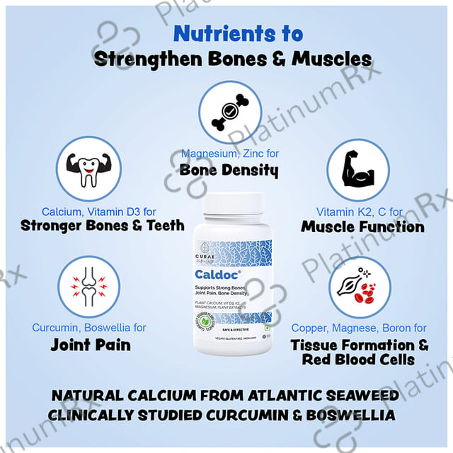 Curae Health & Lifestyle Caldoc Plant Calcium Vitamin D3 Tablet 60s