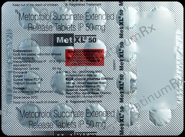 Met XL 50mg Tablet ER 20s