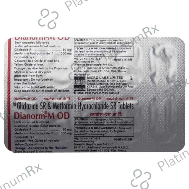 Dianorm M OD 60/500mg Tablet SR 10s