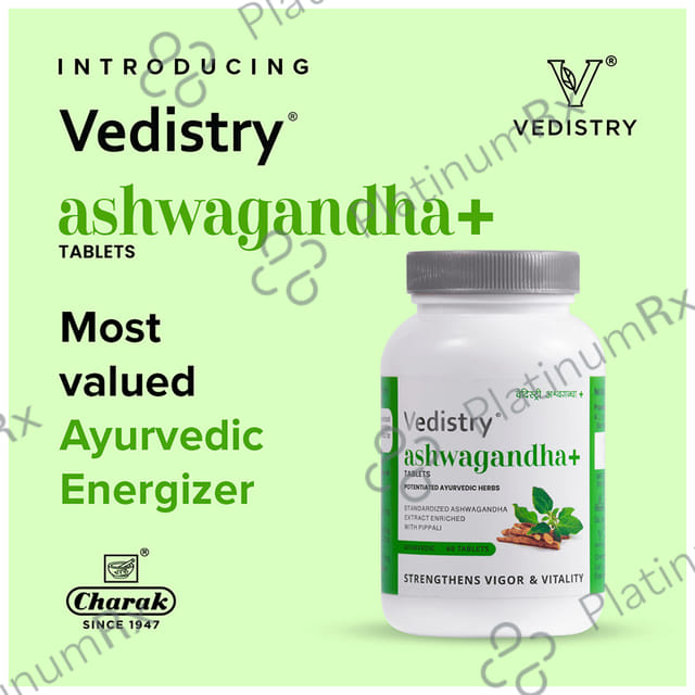 Vedistry Ashwagandha+ Tablet For Strength, Enegry And Vitality