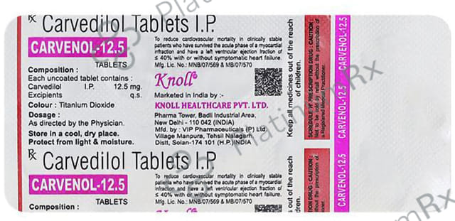 Carvenol 12.5mg Tablet 10s