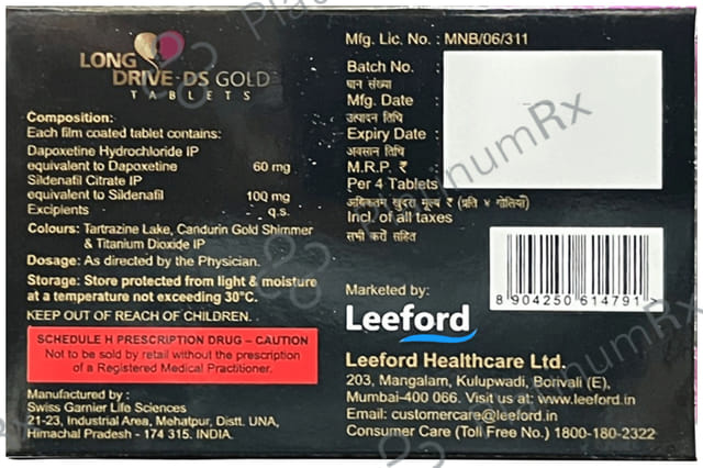 Long Drive DS Gold 60/100mg Tablet 4s