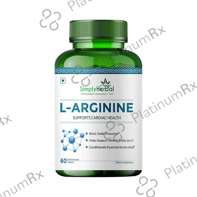 Simply Herbal L-Arginine for Muscle Support & Heart Health - Tablet