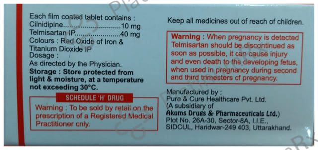 Cilnipine T 10/40mg Tablet 10s