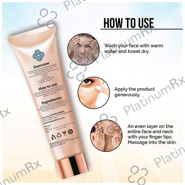 Teal & Terra Marca All In One Foundation Primer Mosituriser Sunscreen SPF 50 Cream 30ml