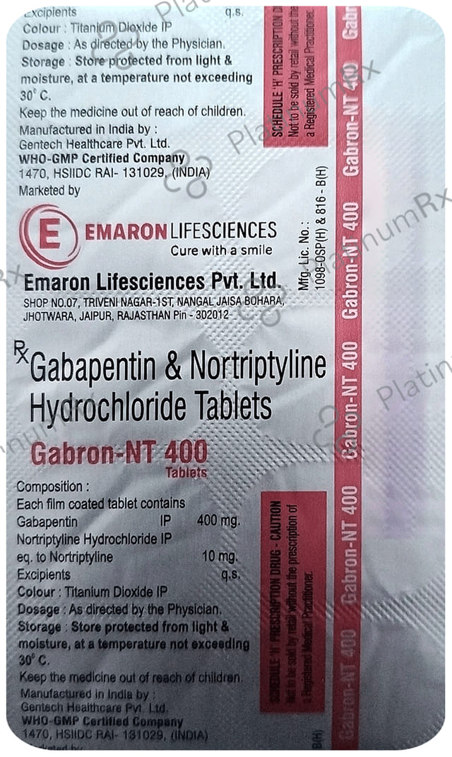 Gabron NT 400/10mg Tablet 10s