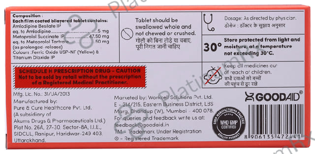Goodolol XL AM 50mg Tablet 10s