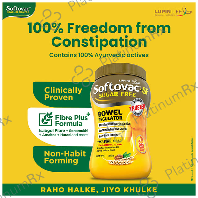 Softovac SF Bowel Regulator Eases Constipation Powder 250gm