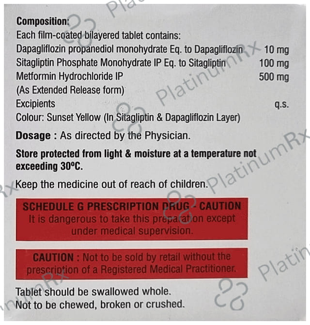 Dapamac Trio 10/500/100mg Tablet ER 10s