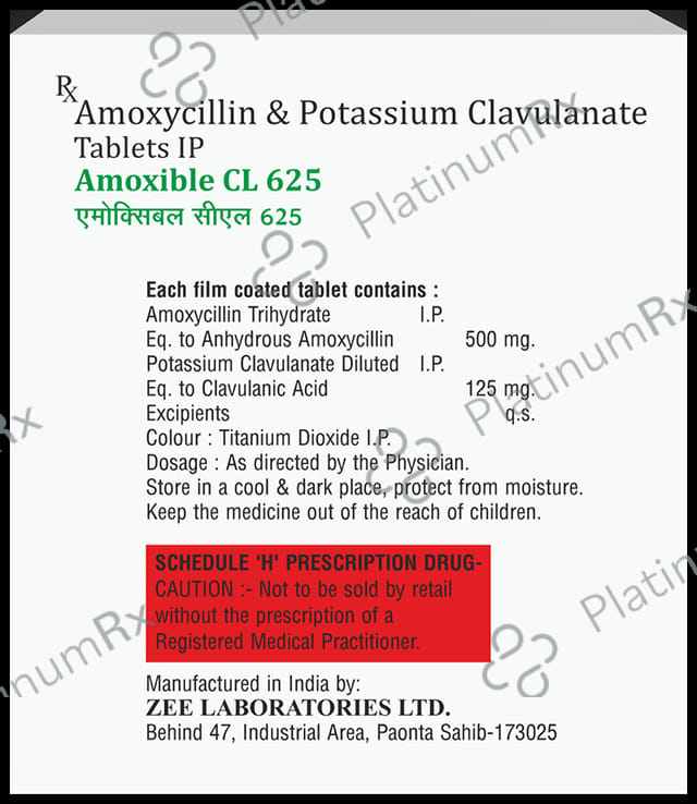 Amoxible CL 625mg Tablet 10s
