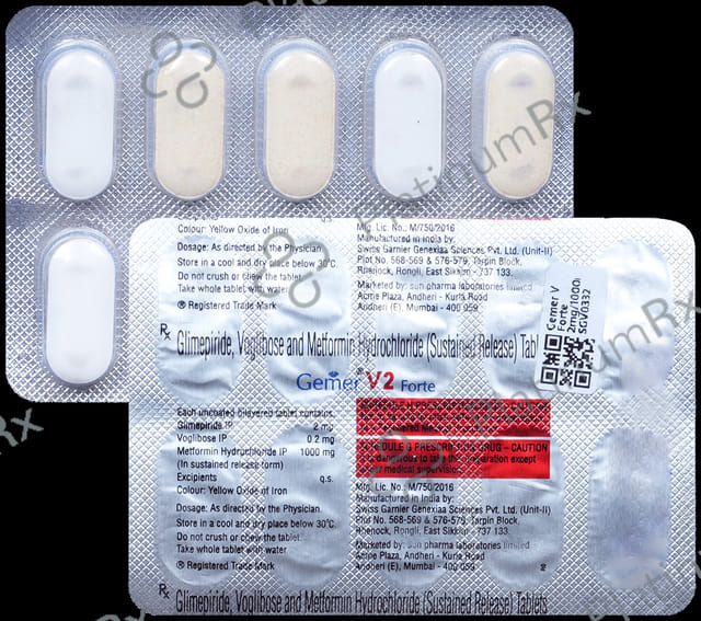 Gemer V Forte 2/1000/0.2mg Tablet 10s