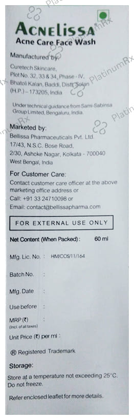 Bellissa Acnelissa Face Wash 60gm
