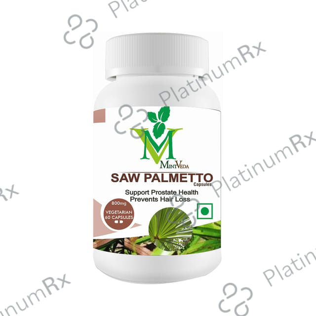Mint Veda Saw Palmetto Vegetarian Capsules for Prostate Health and Hair Growth