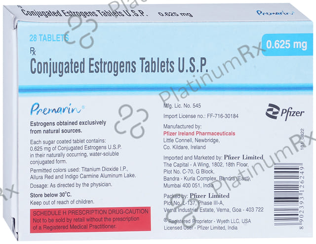 Premarin 0.625mg Tablet 28s