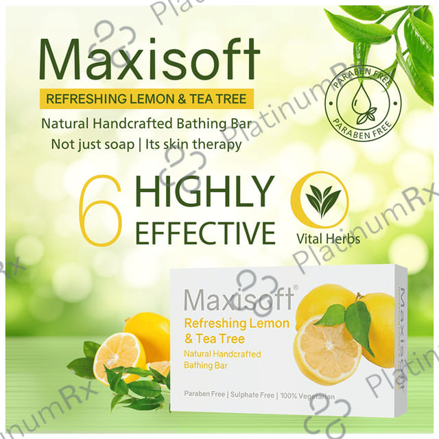Maxisoft Refreshing Lemon & Tea Tree Bathing Bar (75gm Each) 6 units