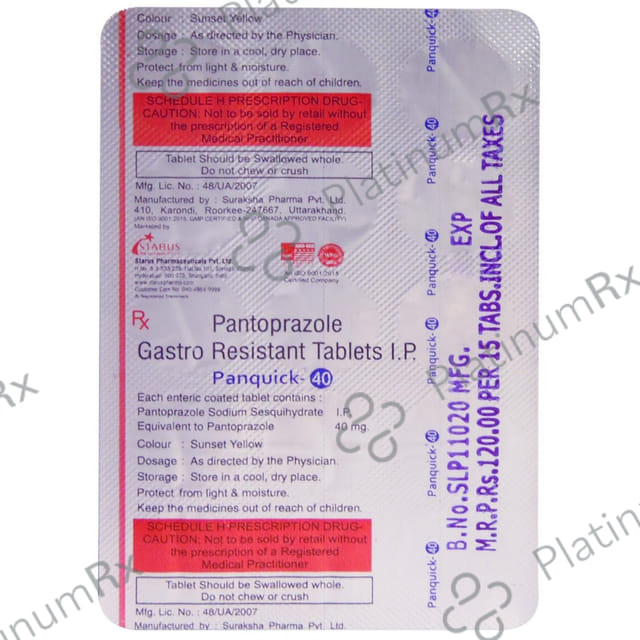 Panquick 40mg Tablet 15 Tablet