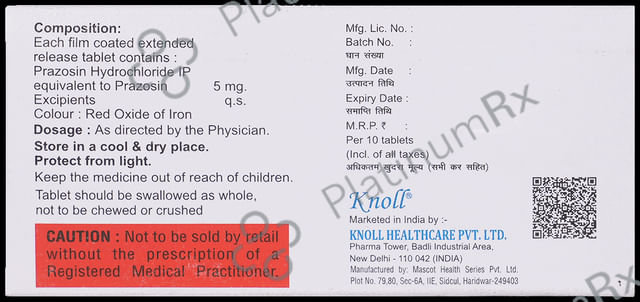 Prazonol 5mg Tablet XL 10s