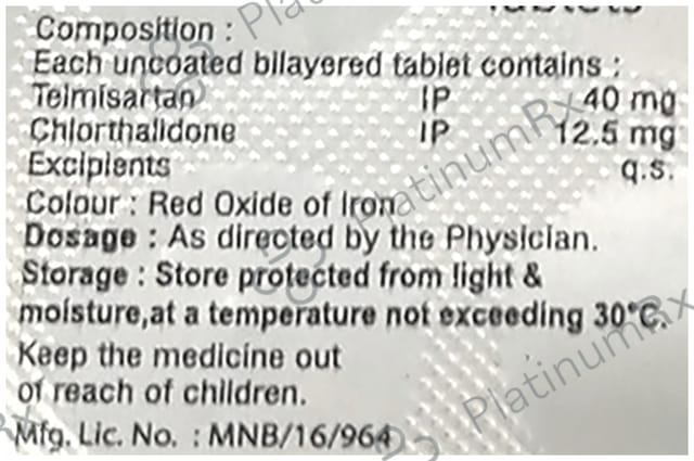 Telelak CH 40mg/12.5mg Tablet