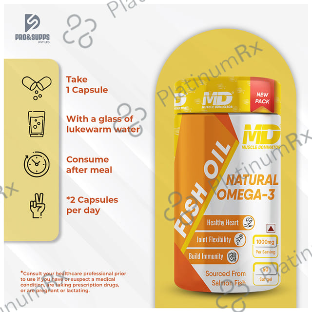 Muscle Dominator Natural Omega-3 Fish Oil 1000mg Softgel