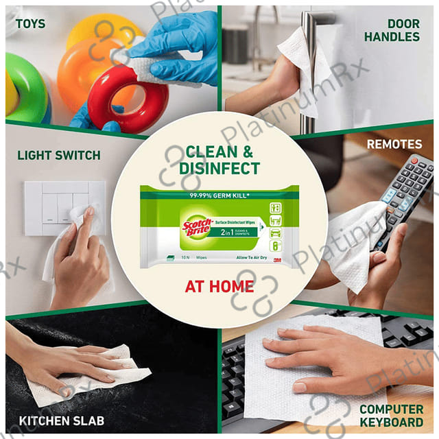 Scotch Brite Surface Disinfectant Wipes 2 in 1 Cleans & Disinfects 10 wipes