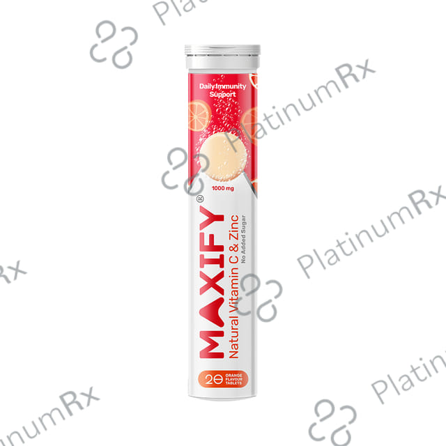 Maxify Natural Vitamin C & Zinc Effervescent Tablet (20 Each) Orange 1s
