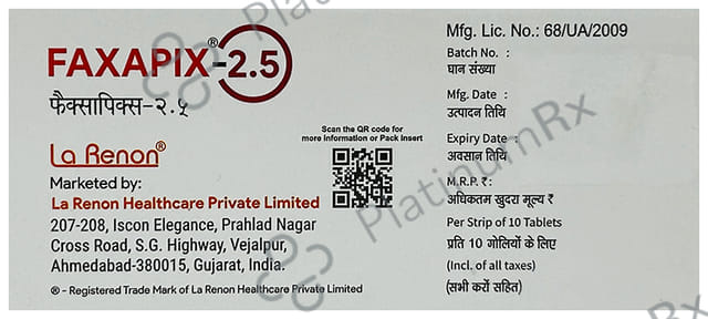 Faxapix 2.5mg Tablet