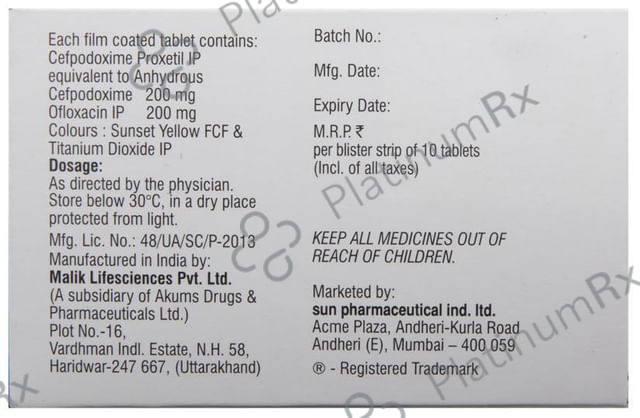 Cepodem O 200/200mg Tablet 10s