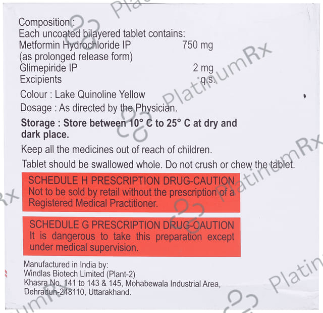 Glimisave M 2/750mg Tablet PR 15s