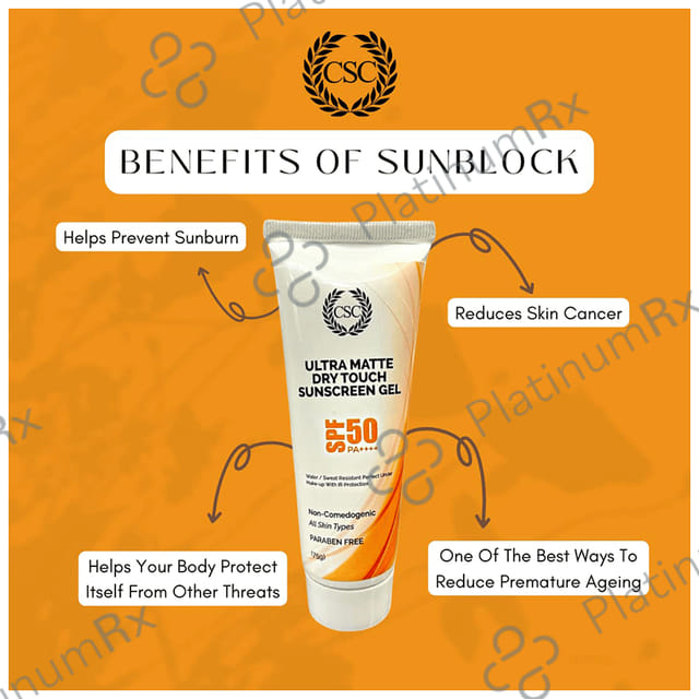 CSC Ultra Matte Dry Touch SPF 50 PA++++ Sunscreen Gel 75gm