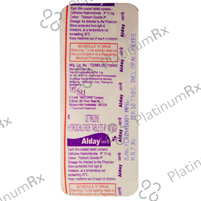Alday 10mg Tablet 10s S H Pharmaceuticals Ltd.