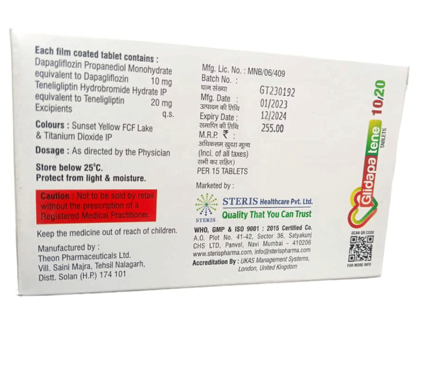 Glidapa Tene 10/20mg Tablet 15s