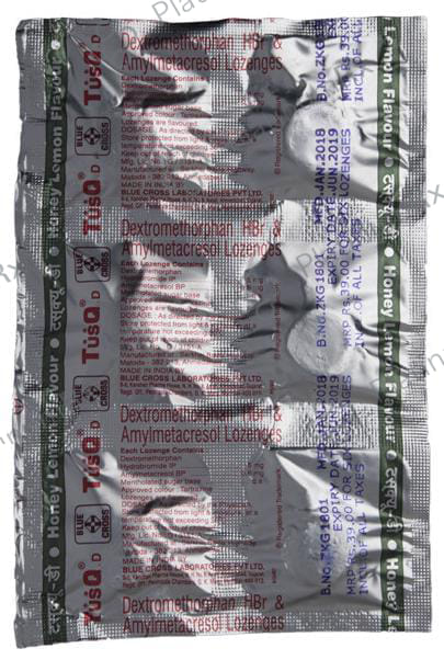 Tusq D Cough 0.6/5mg Honey Lemon Lozenges 6s