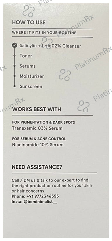Minimalist 2% Salicyclic Acid + LHA Cleanser 100ml