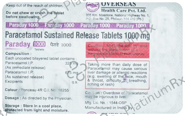 Paraday 1000mg Tablet 10s