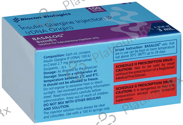 Basalog (100 IU/ml) (1*3ml Vial) Solution For Injection 3ml