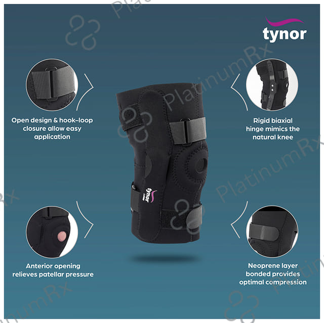 Tynor J 15 Neoprene Hinged Knee Wrap Child Black