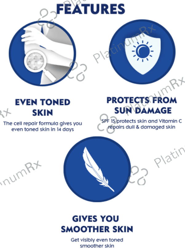 Nivea Natural Glow Cell Repair Body Lotion for Deep Moisture Care - SPF 15