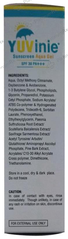 Yuvinie Sunscreen Aqua SPF 30 PA+++ Gel 50gm